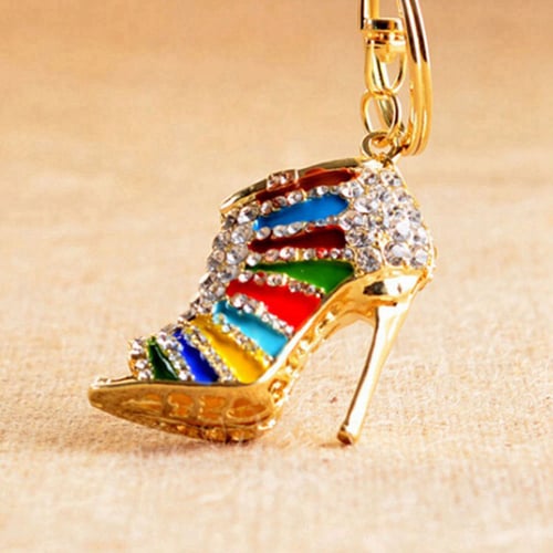 Sports Shoe Keyring Diamante Rhinestone Charm Ladies Bling Handbag perfect gift 