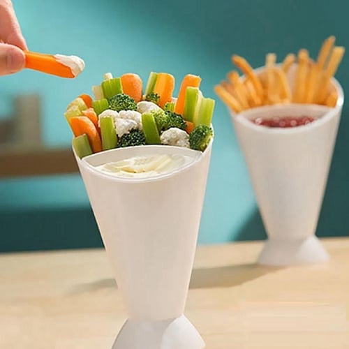 Chip and Dip French Fry Cone & Dipping Cup Veggies and Dipping Finger Foods