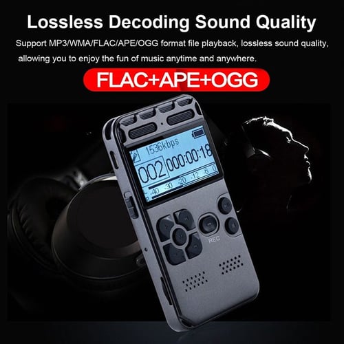64G Rechargeable LCD Digital Audio Sound Voice Recorder Dictaphone MP3 Player 