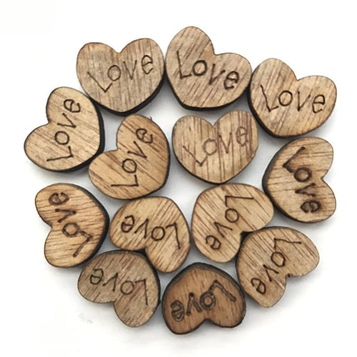 200pcs Rustic Wooden Love Heart Wedding, Rustic Wooden Love Hearts