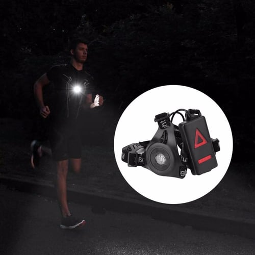 Safety Night Outdoor Running Light LED Chest Back Warning Lamp Jogging Black 