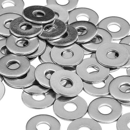 M5x10mm Stainless Steel Round Flat Washer for Bolt Screw 100Pcs V9X4 