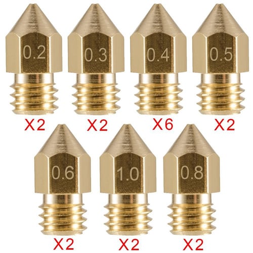 2x 0.3mm 1.75mm Extruder Brass Nozzle GOLDEN 