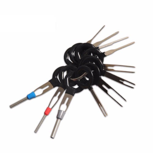 11PCS Kit Car Electrical Terminal Wiring Crimp Pin Removel Key Tools Universal 