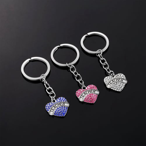 3PCS Heart Pendant Keychain Jewelry Set Thank You Gift Graduation Gift for Teachers Teacher Appreciation Gifts for Women 