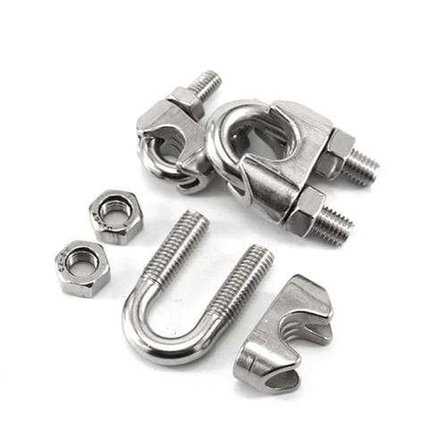 Rigging Hardware Clamps Stainless Steel 40Pcs M3 Wire Rope Clips Cable Bolts 