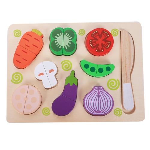 MWZ Children Pretned Play Toy Magnetic Wooden Cutting Fruit Vegetable Simulation 