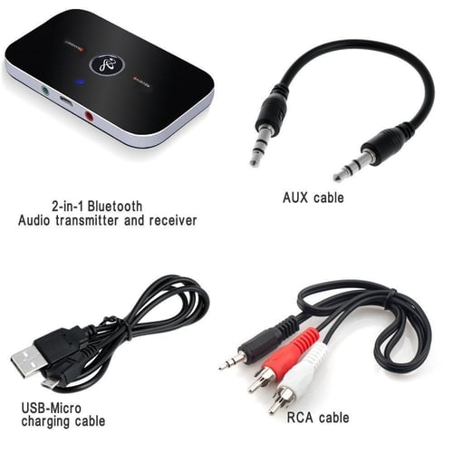 EDR Transmitter Receiver 3.5mm RCA Stereo Audio Adapter 2 in 1 Bluetooth 4.1 