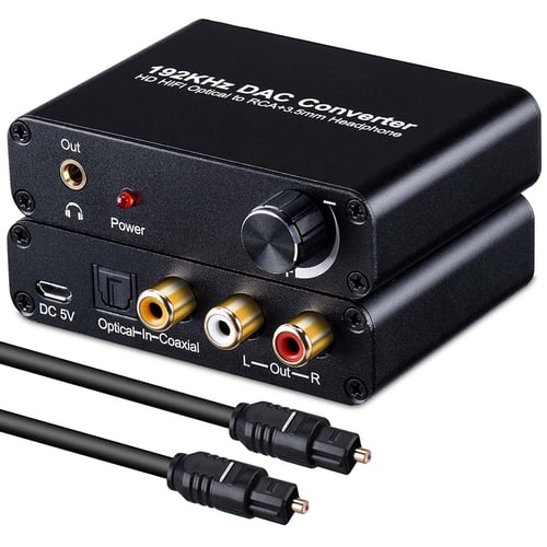 Digital to Analog with Volume Adjustment coaxial RCA 3.5mm Audio Fiber coaxial Converter