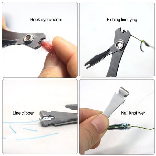 Stainless Steel Knot Tyer Fishing Line Nipper Clipper with Zinger Retractor