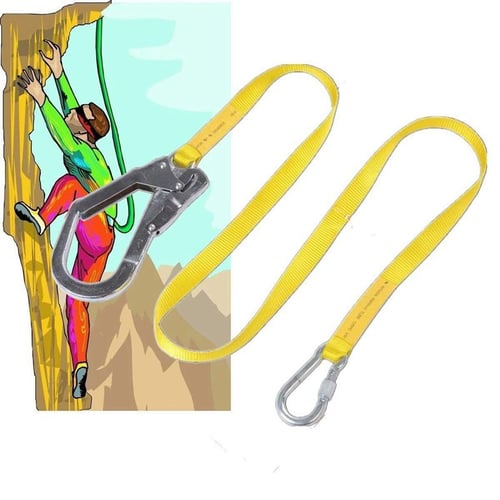 Outdoor Adjustable Climbing Harness Belt Roofing Lanyard with Carabiner Clip 