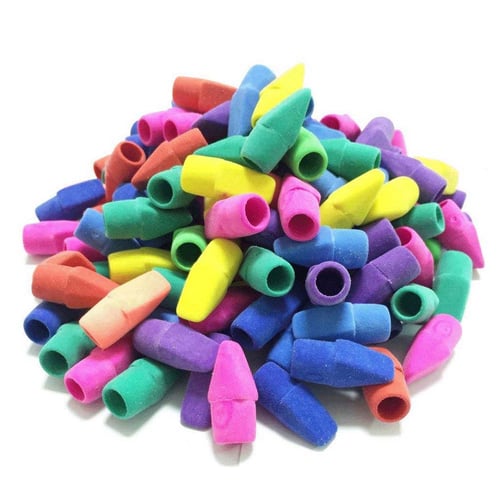 200Pcs Pencil Eraser Caps Assorted Colors Pencil Top Eraser 