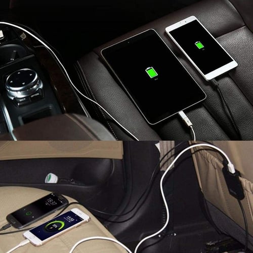 Car Charger Cable 2 x USB with 1.8 m Extension F Back Seat 2 x USB 