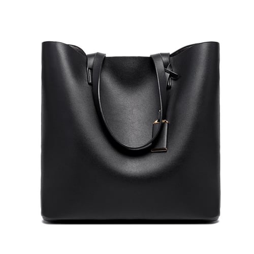 Ladies Fashion Handbag PU Leather Handbag Pure Color Large Capacity Shoulder Bag-Classical Tote Bags Fashionable Womens Crossbody Shoulder Tote