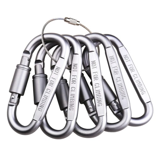 1X Aluminum Carabiner D-Ring Clip Hook Camping Keychain Screwgate Screw Locks ~X 