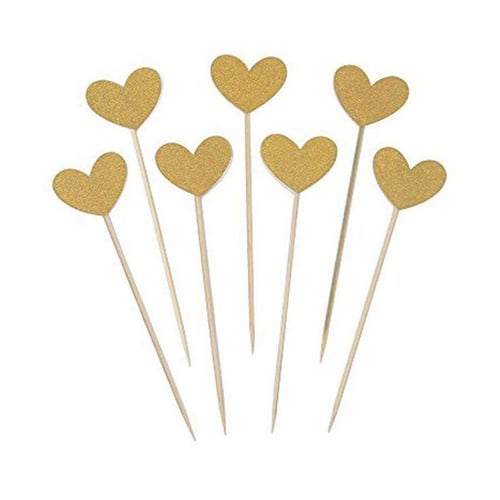 Gold Stars Cupcake Toppers for Birthdays Wedding Parties Cake Desserts Decors 