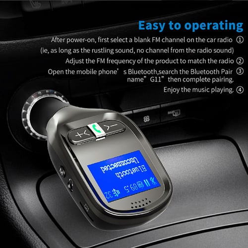 Handsfree Bluetooth 4.2 G11 FM Transmitter MP3 Radio Adapter Car Kit USB Charger 