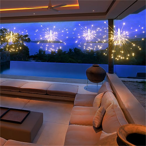 180 LED Firework LED Copper Wire Strip String Lights LED Fairy Remote Lamp Decor