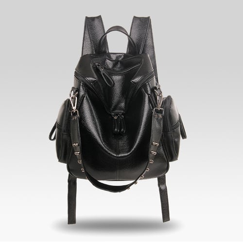 Women Backpack Purse PU Washed Leather Capacity Ladies Rucksack Shoulder Bag 