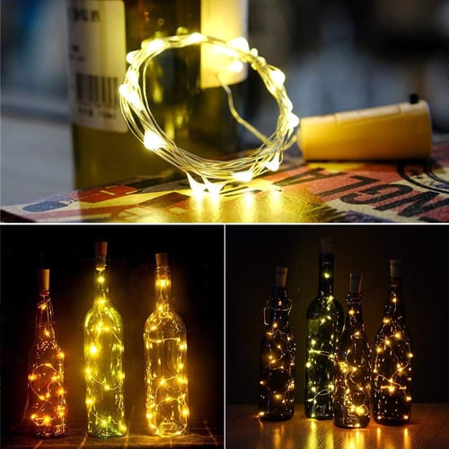15/20 LED Xmas Bottle Lights Cork Shape Lights Wine Bottle Starry String Lights 