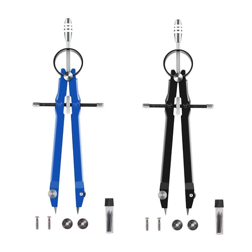 Fit for Drafting Blue Measuring 2 Pack Professional Compass Metal and Durable Compass for Solid and Plane Precision Tool JARLINK Math & Geometry Compass with Lock Drawing