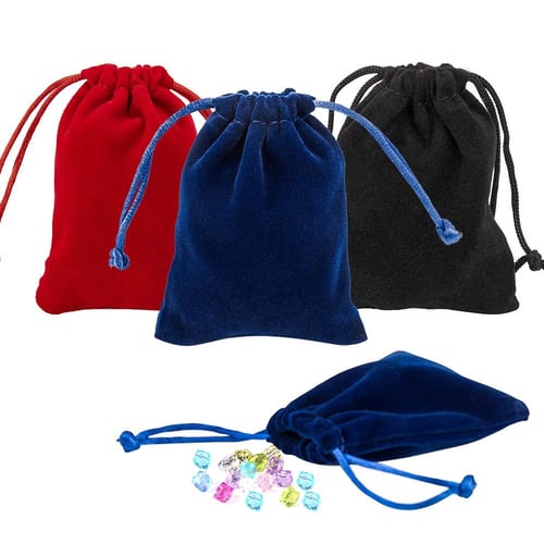 Black Velvet Jewellery Drawstring Pouch Gift Bag Candy Purse Wrap Wedding Party 