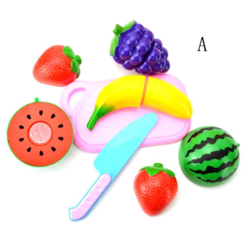 34PCS Kids Toy Pretend Role Play Kitchen Pizza Fruit Vegetable Food Cutting Set