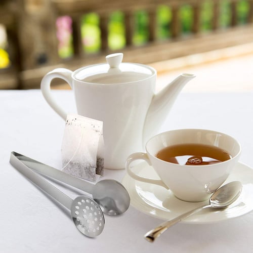 Kitchen Tools Stainless Steel Tea Clip Heat Resistant Teabag Squeezer Holder 
