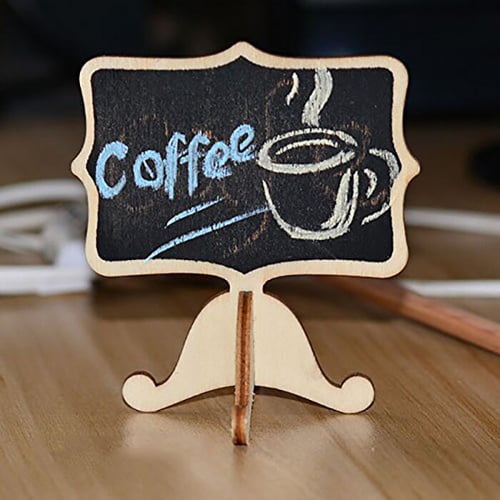 20 Pcs Wood Mini Chalkboard Signs with Support Easels Table Numbers Message Board Signs and Event Decorations Place Cards Birthday Parties Small Rectangle Chalkboards Blackboard for Weddings