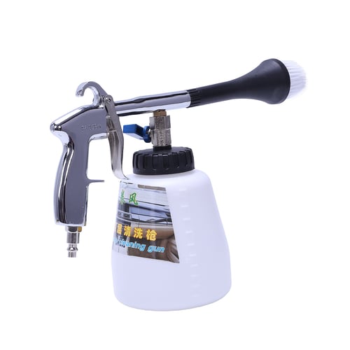 Car Automobile Interior Washing Gun Alloy brush head with hair Cleaning Gun Air Pulse Equipment Car Wash Tools 