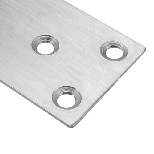 Autoly Stainless Steel Flat Repair Mending Fixing Plate Brackets 6 Holes Straight Corner Brace Repair Joining,100mmx50mm Pack of 8 