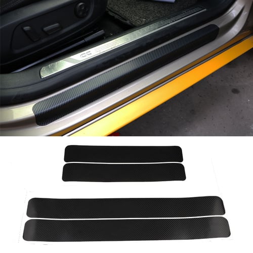 4x Car Accessories Door Sill Scuff Welcome Pedal Protect Sticker Carbon Fiber LP 