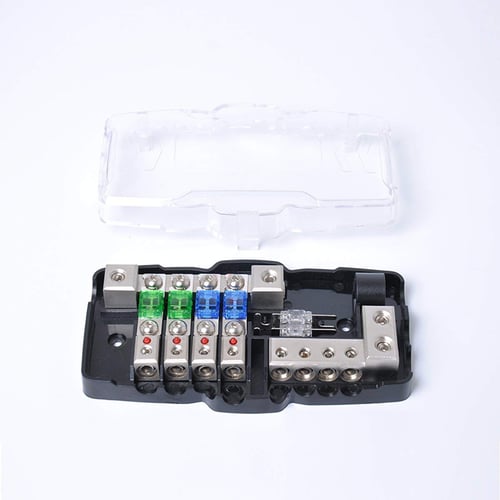 3-Ways Out Audio Car Stereo Fuse Holder Distribution Block Stereo Fuses Box 80A