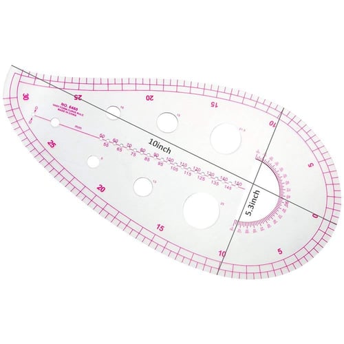 NABLUE 4 Style Sew French Curve Metric Ruler Measure Plastic Fashion Ruler Set for Sewing Dressmaking Pattern Design Bendable Drawing Template DIY Clothing 