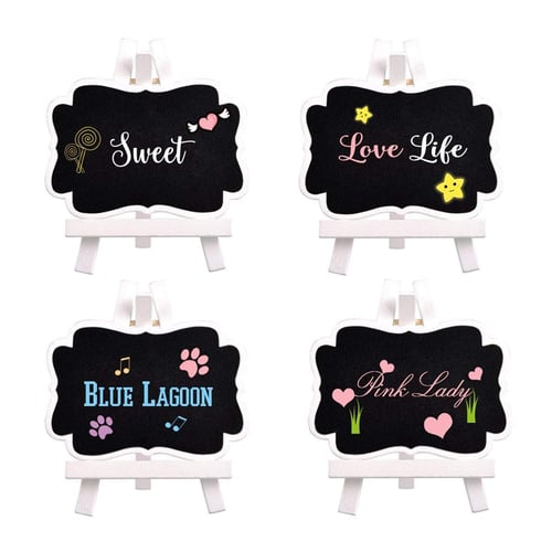 Mini Chalkboards Signs with Easel Stand Wooden Tabletop Chalkboard Signs Decor 