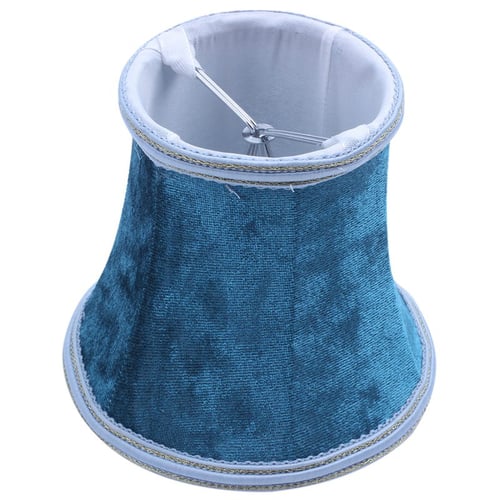 E14 Handmade Lampshade for Modern European Style Wall Sconce Lamp Crystal Lamp Candle Lamp red Moligh doll Fabric Clip On Lamp Shade Table Lamp with Blue Flannel Decor