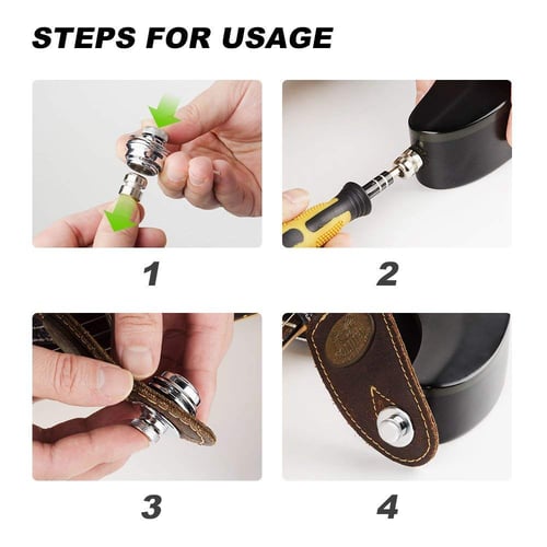 3Pcs Guitar Strap Lock Set Heavy Duty Metal Button Strap lock End Pins Hold Tight with Easy Remove Screw for Electric Acoustic Guitar Bass Ukulele