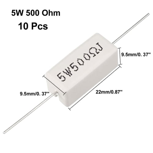 2 PCs 1K 5% 5W High Load Resistor Wire Resistance Cement Axial