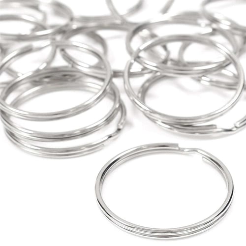 10x 3cm Key Ring Split Ring Hoop Metal Round Loop Keyring Stainless Steel Nickel 