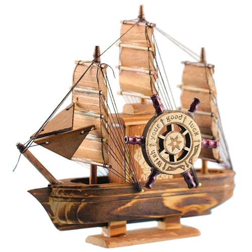 Pirate Sailing Ships Nautical Ornaments Sea Boats Room Decoration Wooden Crafts 