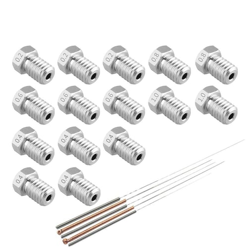 E3DV6 CREALITY ANET M6 Threaded Hotends 1.75 2x Stainless Steel Nozzle 0.5mm 