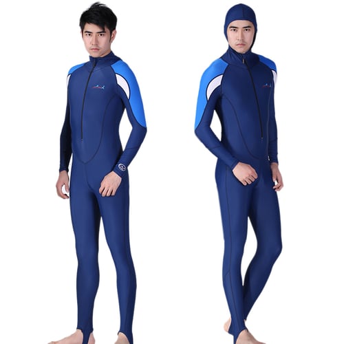 Women One-Piece Wetsuit Anti-UV Diving Skin Snorkeling Hood Swim Stinger suit 