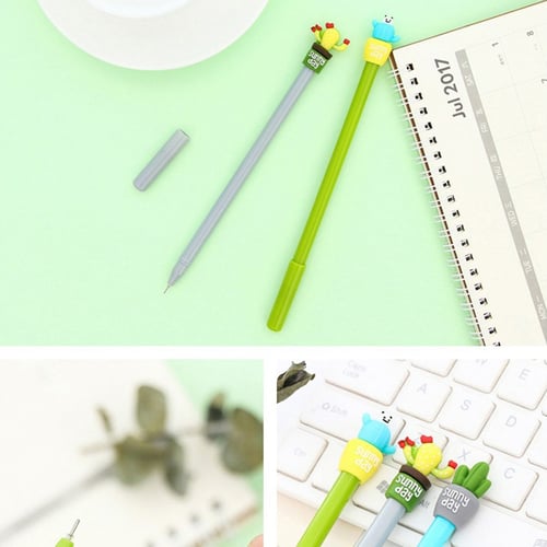 6Pcs Lovely Cute Botany Plant Cactus Gel ink Ball Pens Office School Stationery 