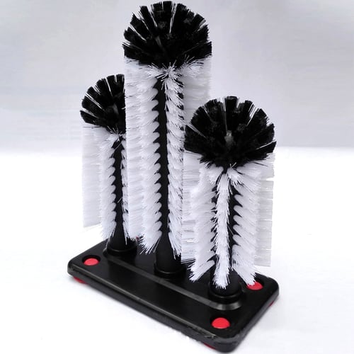 Glass Washer Cup Brush Cleaner With Suction Base For Cup Mug With 20Pcs Sponge 