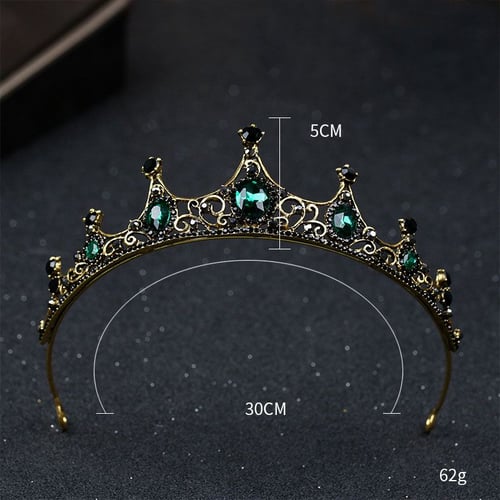 Vintage Crystal Baroque Small Tiaras Crowns Bridal Wedding Hair Veil Accessories 