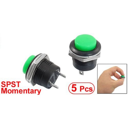 5PCS 16MM White Momentary OFF-ON N O Push Button Switch 250V AC 