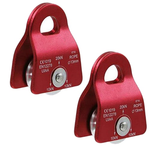 2x Mini Ultralight 20KN Rock Climbing Mobile Pulley for Arborist Rope Access 