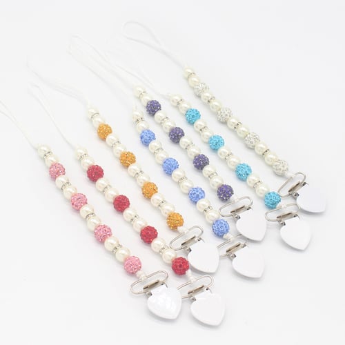 Baby Bling Crystal Pacifier Clip Soother Chain Dummy Soother Nipple Leash Strap