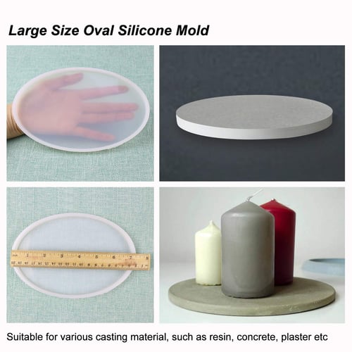 Silicone Candle Holder Mold Casting Resin Heart Oval Candlestick Plaster DIY 
