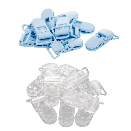 20pcs Plastic  Baby Dummy Soother Clip Pacifier Holder T-Style Clear 